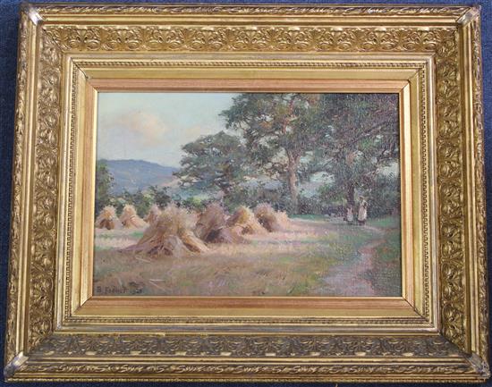 Ben Fisher (fl.1900-1930) A path through the corn, 9 x 13.5in.